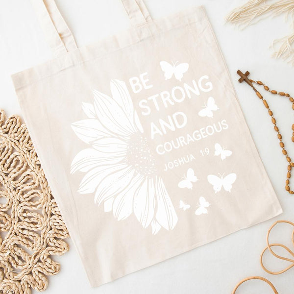 Be Strong and Courageous Joshua Tote Bag
