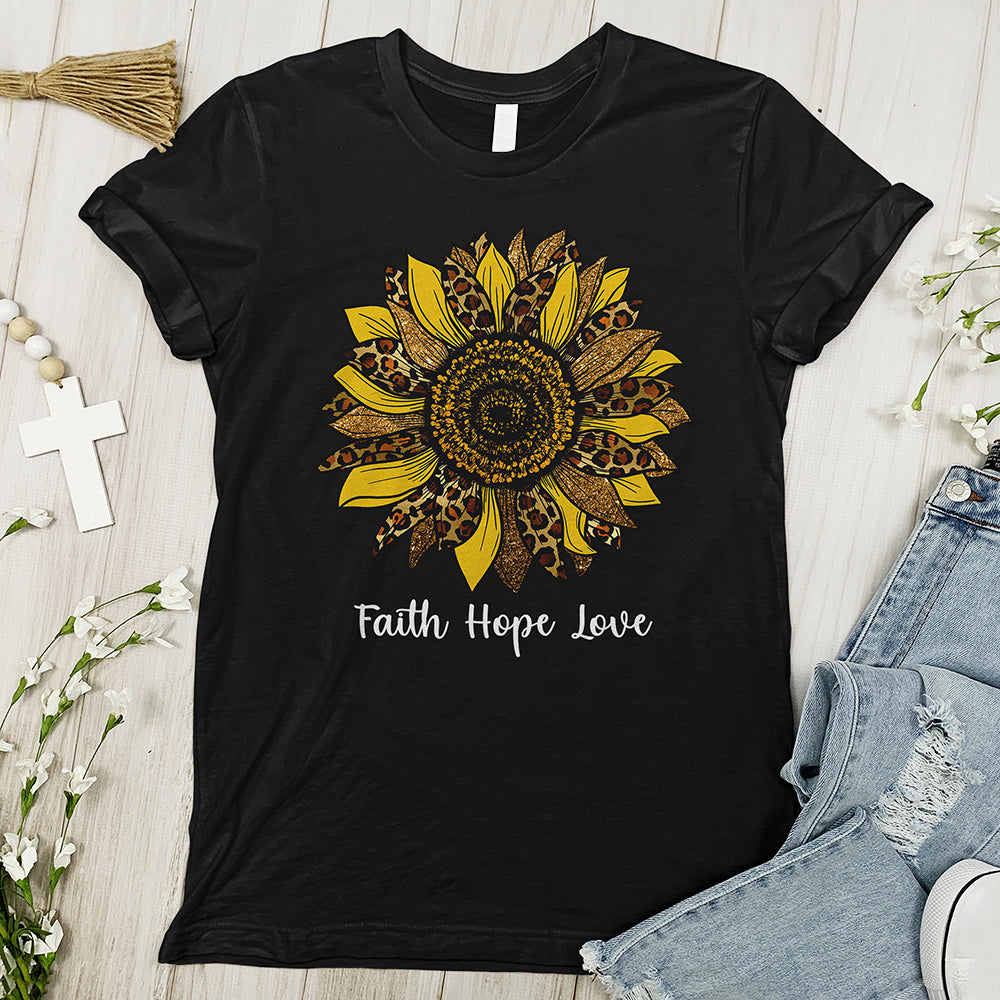 Faith Hope Love Sunflower Tee