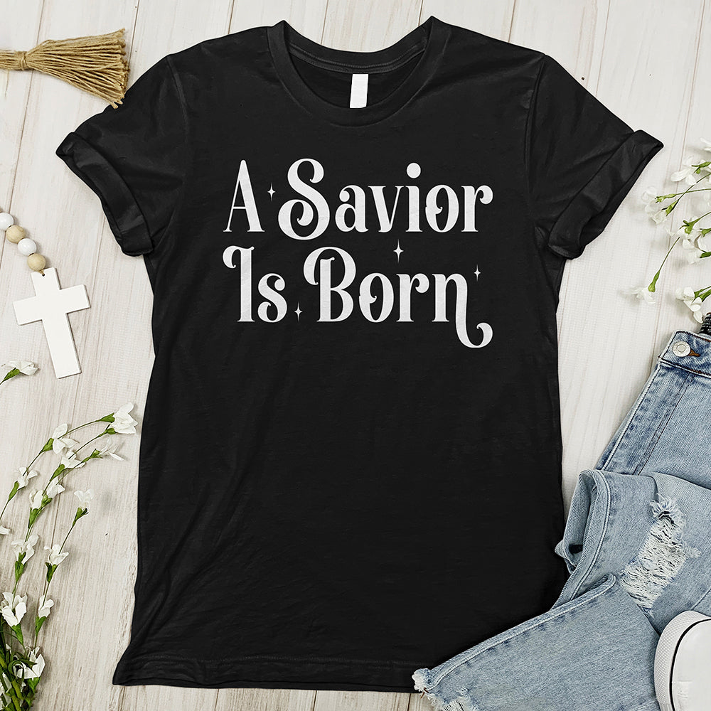 A Savior Is Born Tee - Starry Night