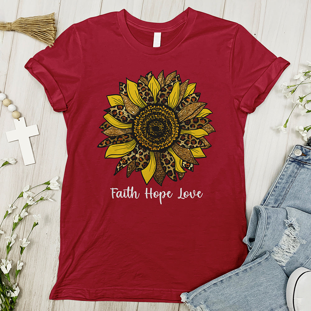Faith Hope Love Sunflower Tee