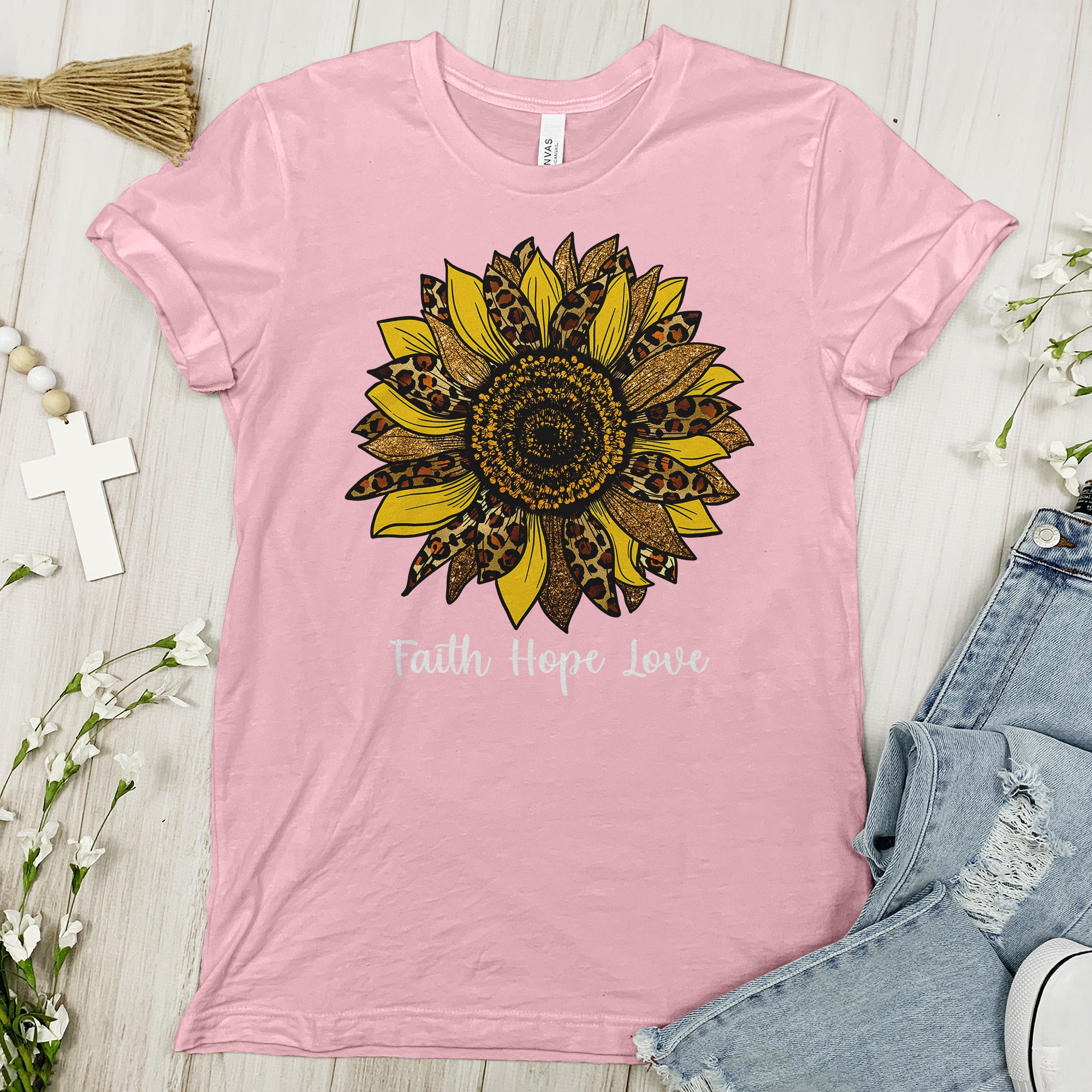 Faith Hope Love Sunflower Tee