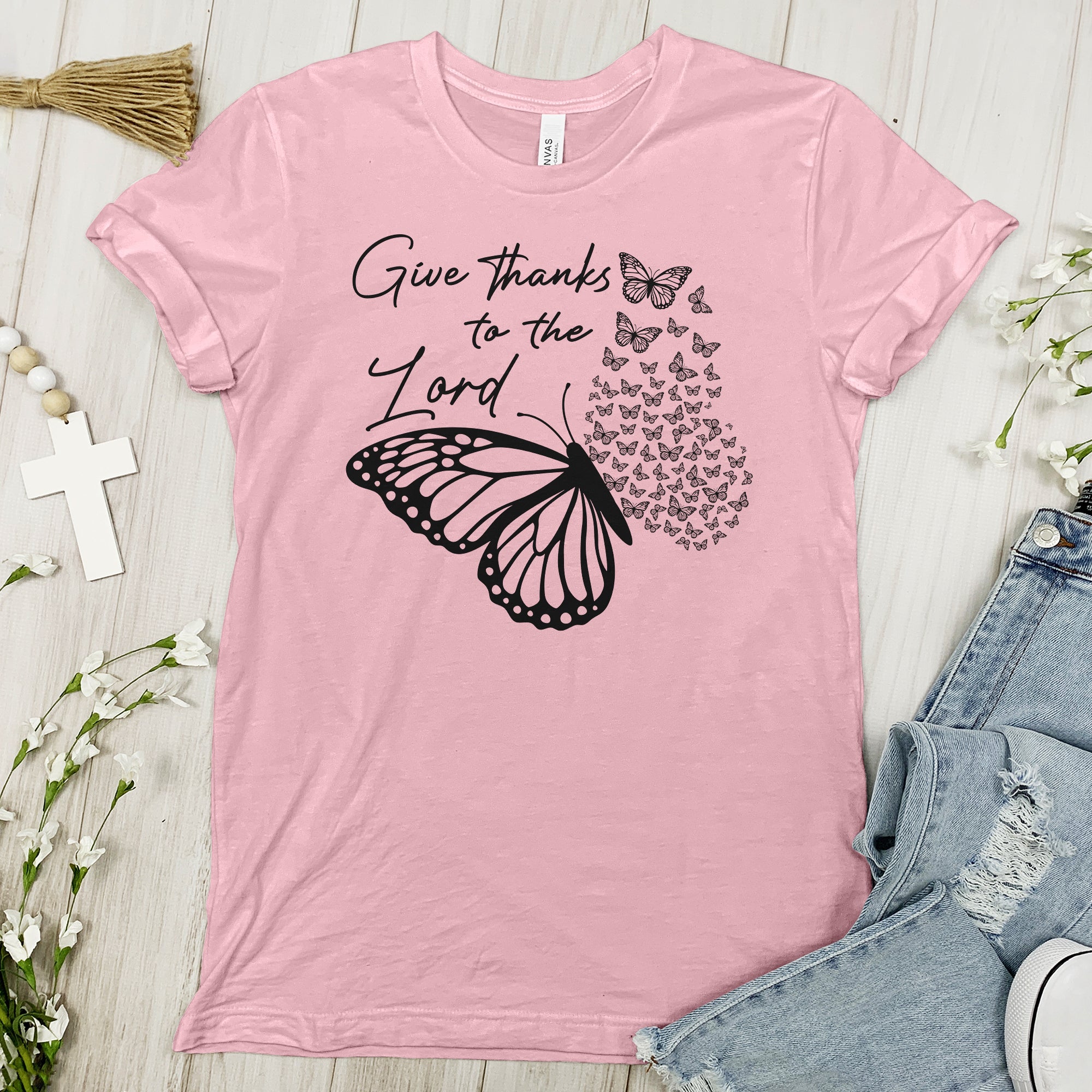 Give Thanks To The Lord Butterfly Tee