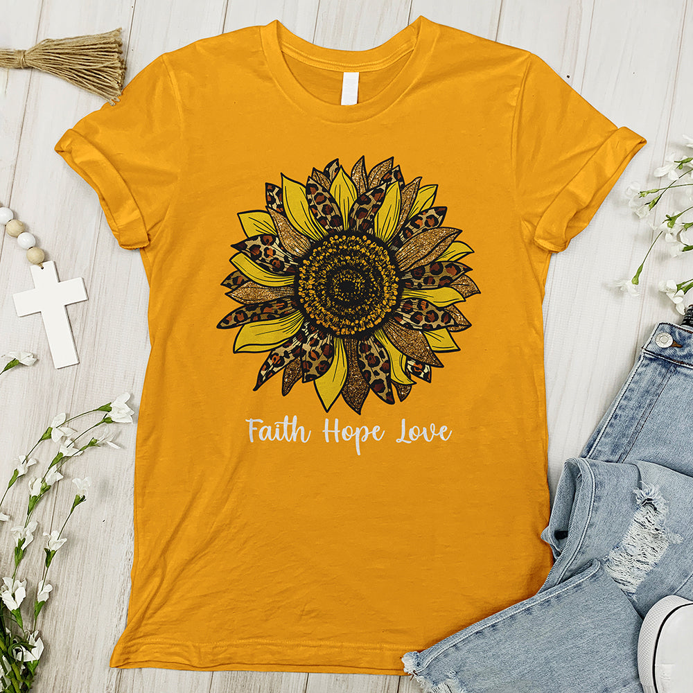 Faith Hope Love Sunflower Tee