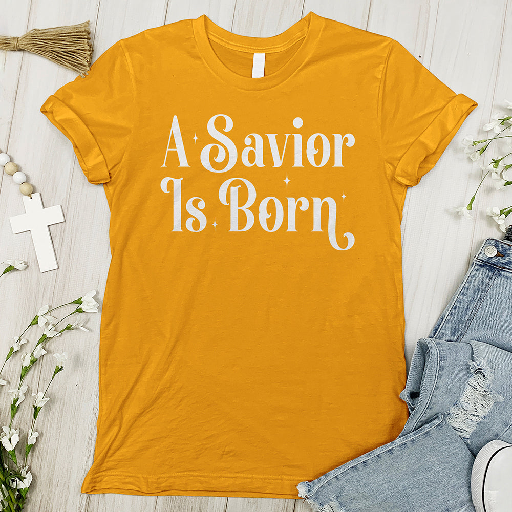 A Savior Is Born Tee - Starry Night