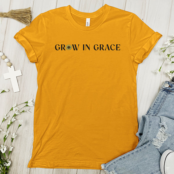 Grow In Grace Sunflower - Faith Tee