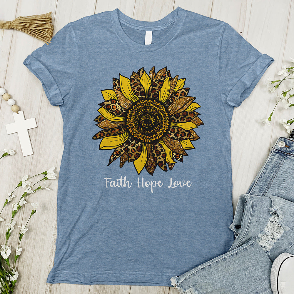 Faith Hope Love Sunflower Tee