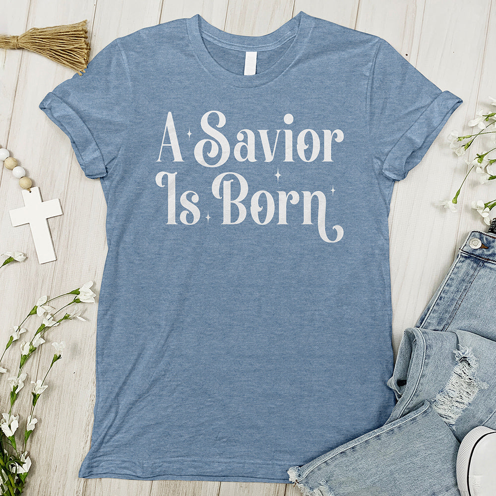 A Savior Is Born Tee - Starry Night