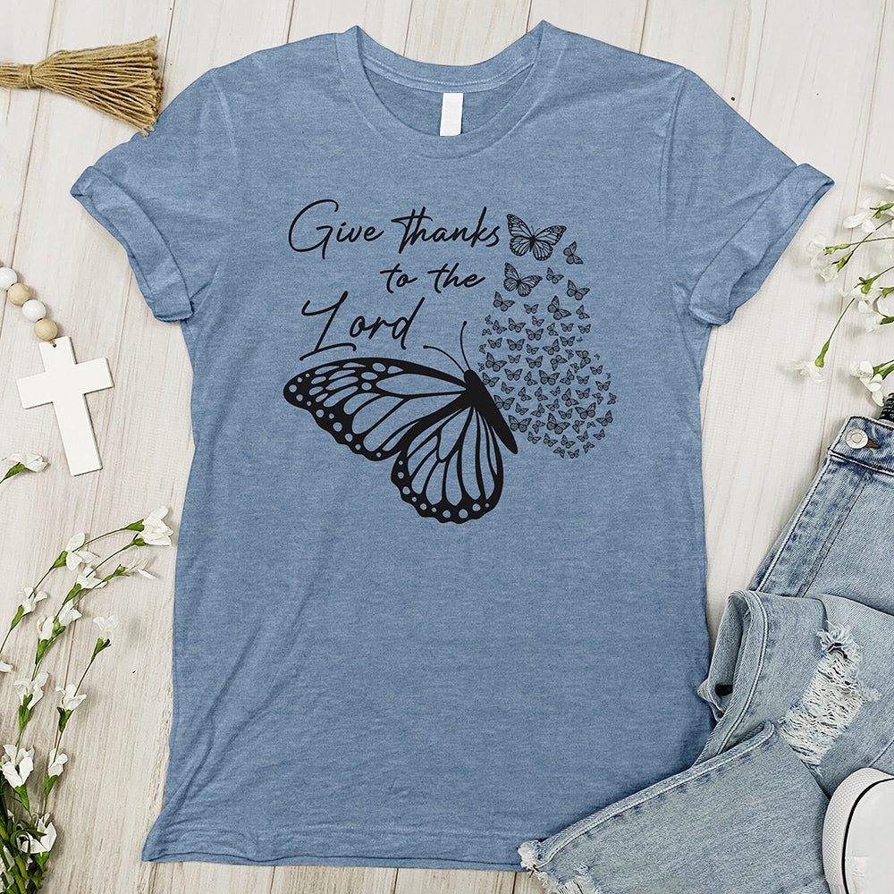 Give Thanks To The Lord Butterfly Tee