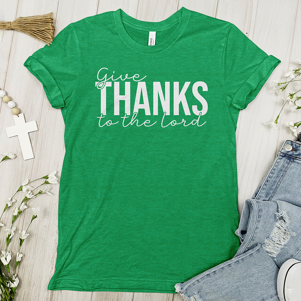 Thanks To The Lord Tee Shirt - Cursive