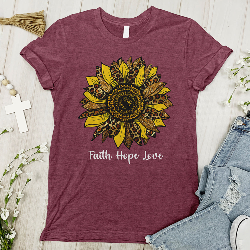 Faith Hope Love Sunflower Tee
