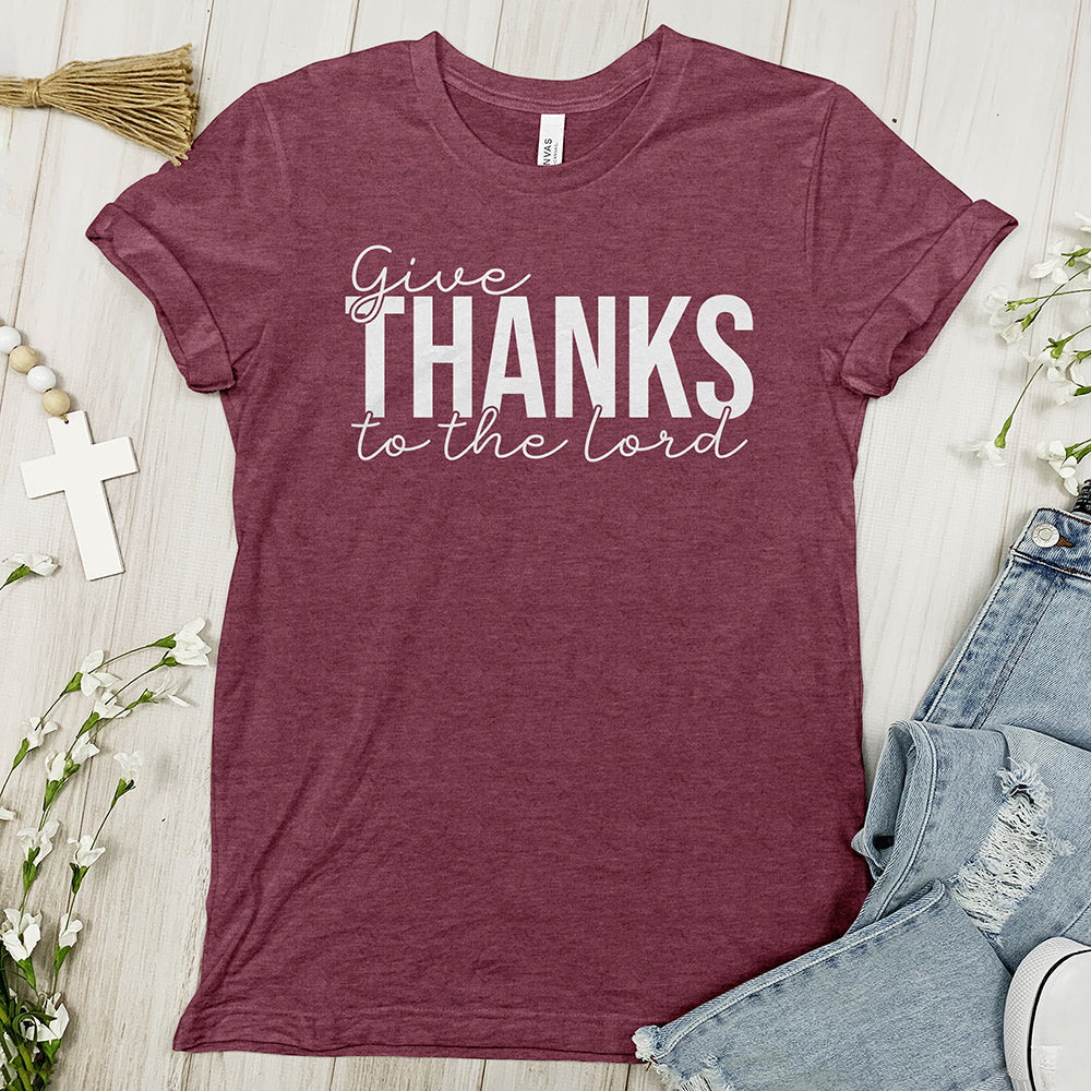 Thanks To The Lord Tee Shirt - Cursive
