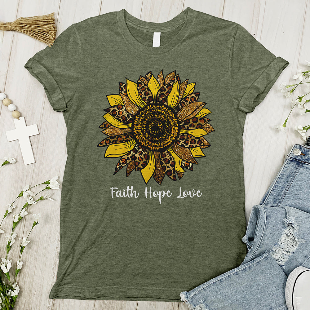 Faith Hope Love Sunflower Tee