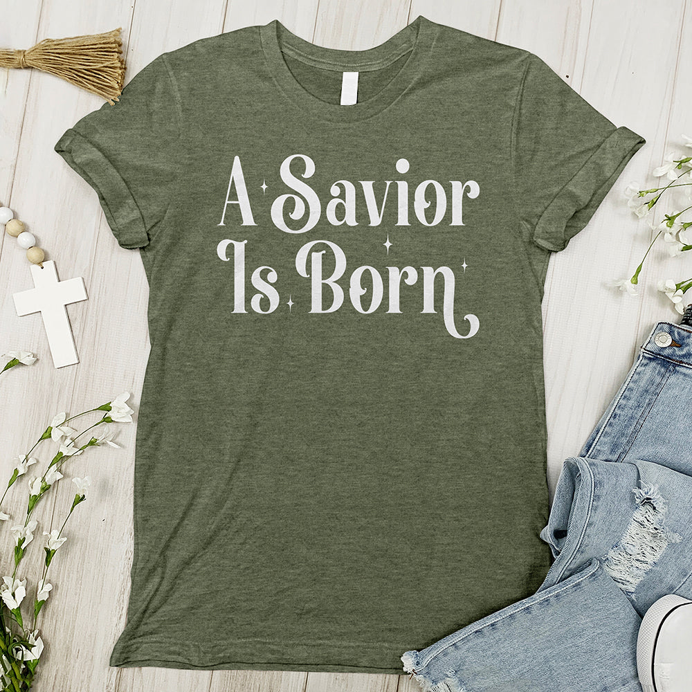 A Savior Is Born Tee - Starry Night