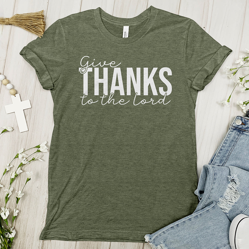 Thanks To The Lord Tee Shirt - Cursive