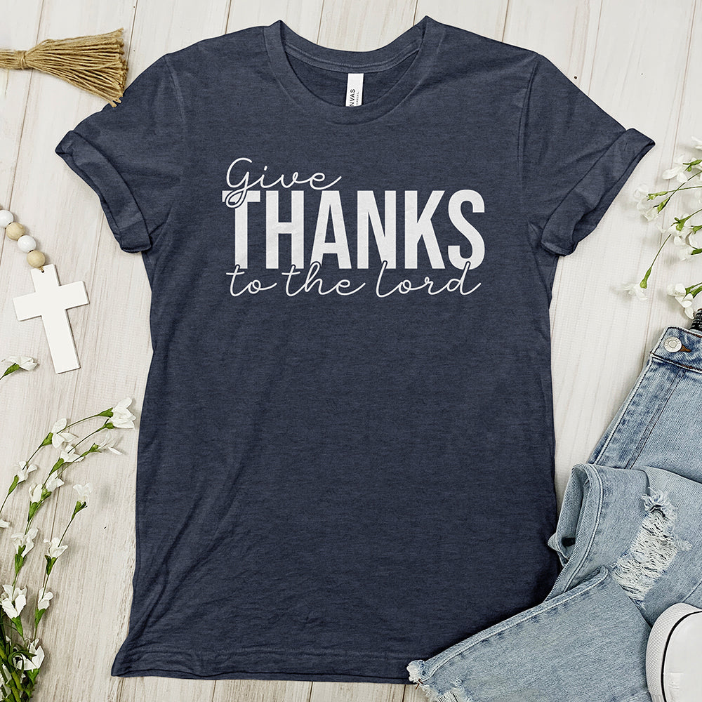 Thanks To The Lord Tee Shirt - Cursive