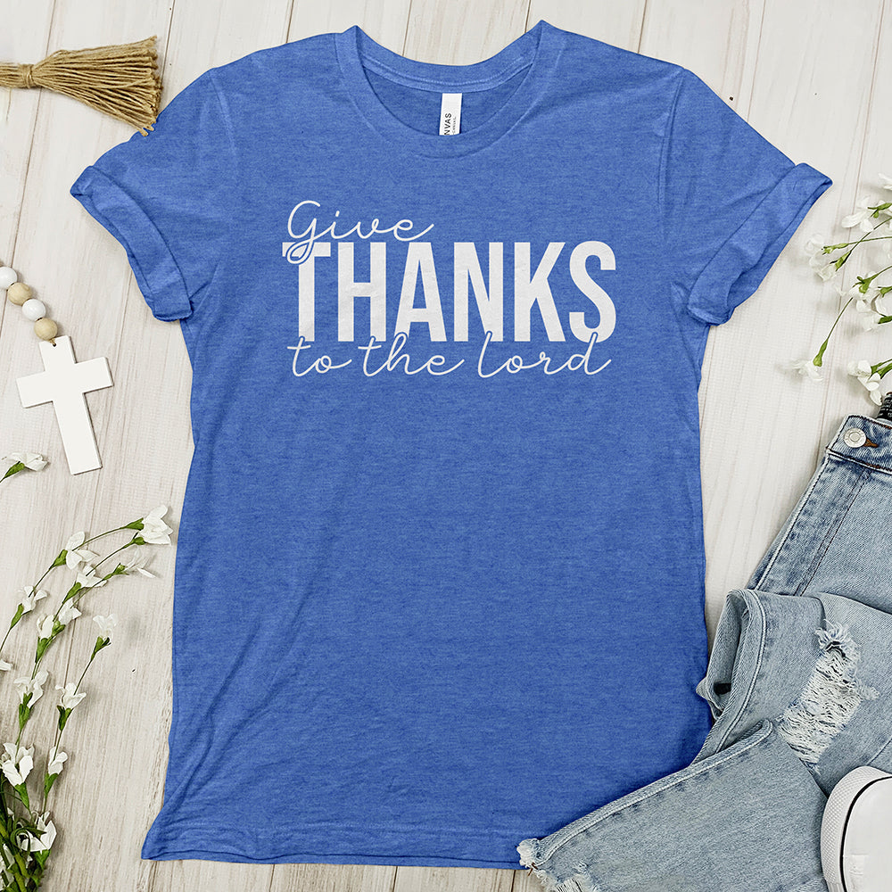 Thanks To The Lord Tee Shirt - Cursive