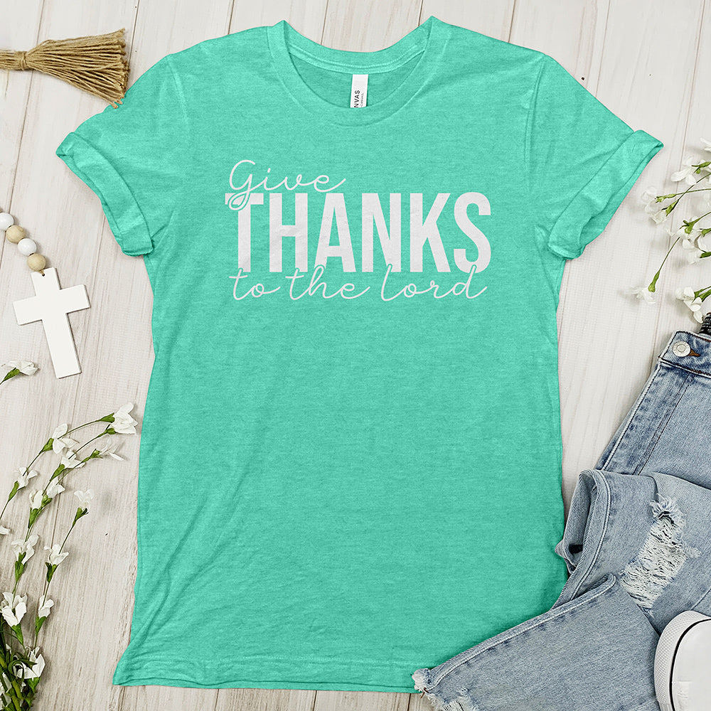 Thanks To The Lord Tee Shirt - Cursive