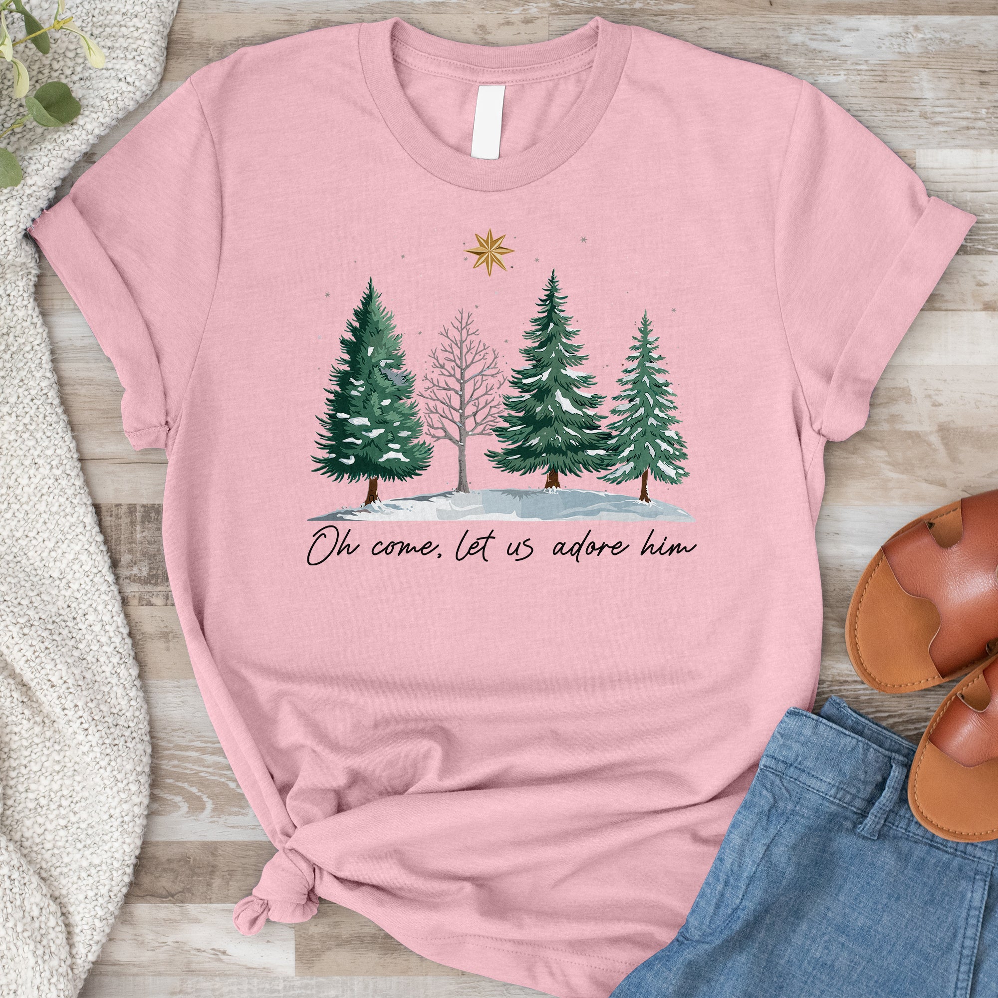 Let us Adore Him Forrest Tee