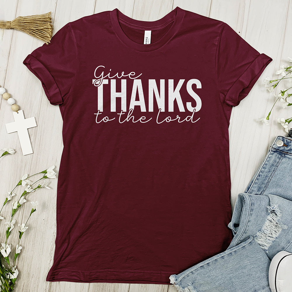 Thanks To The Lord Tee Shirt - Cursive