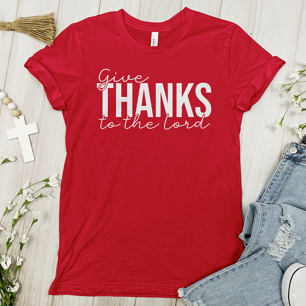 Thanks To The Lord Tee Shirt - Cursive