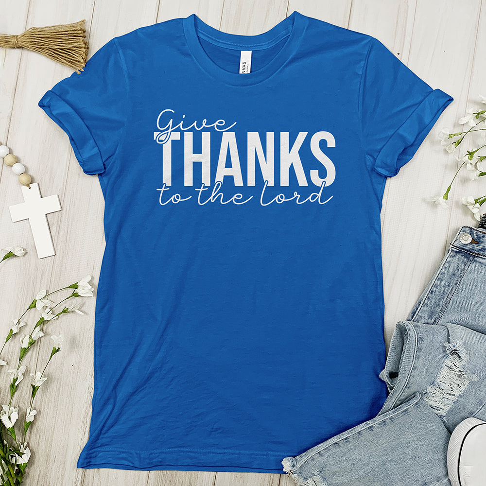 Thanks To The Lord Tee Shirt - Cursive