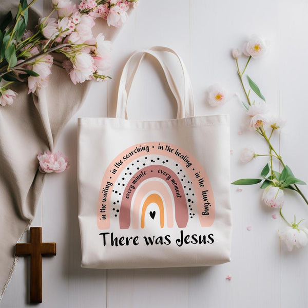 There Was Jesus Rainbow Tote Bag