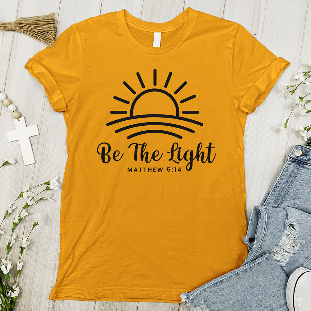 Be the Light Sunrise Tee - Gold