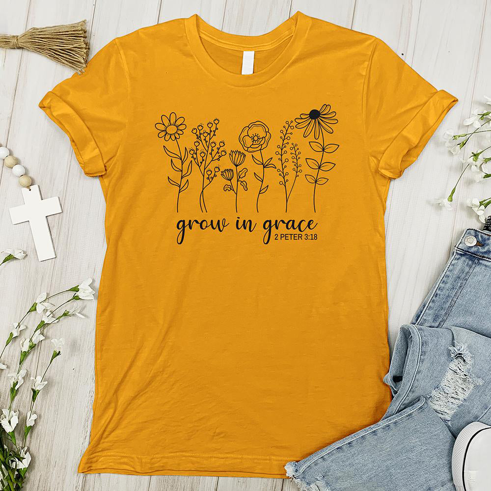 Grow in Grace Tee - Gold