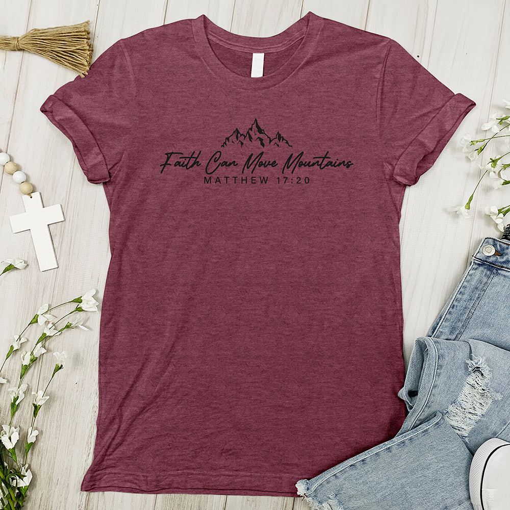Faith Can Move Mountains Christian Tee