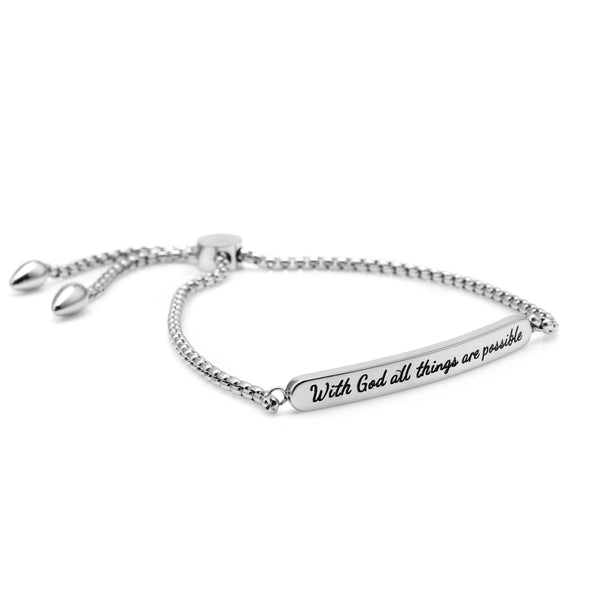 "With God All Things Are Possible" - Bar Bracelet