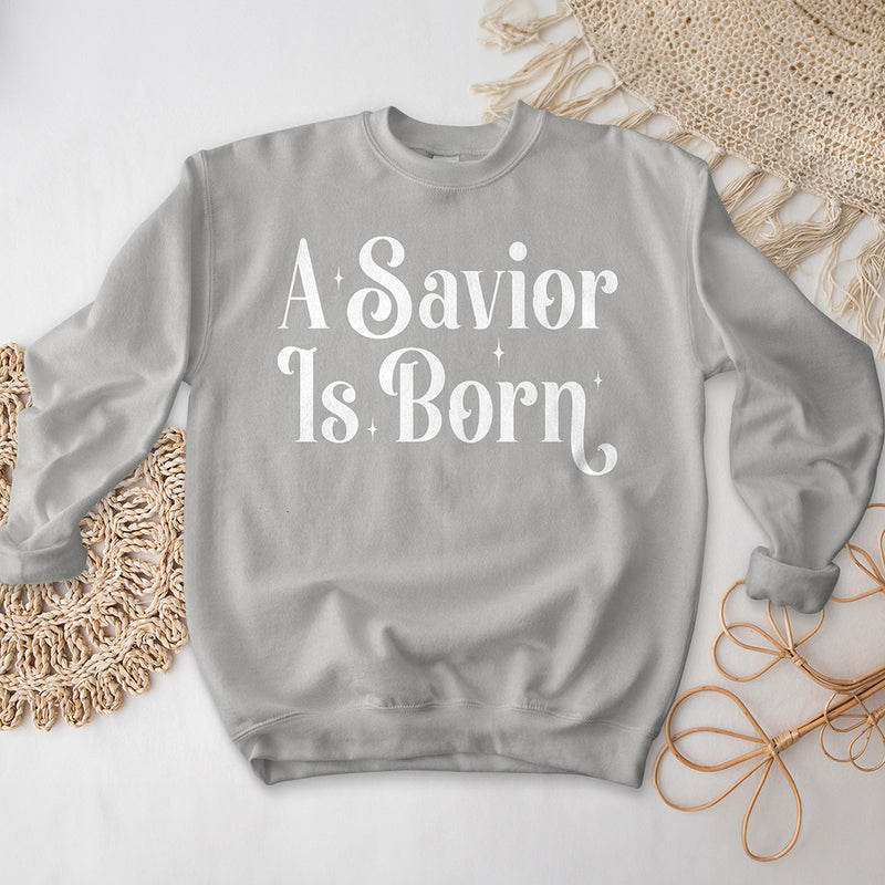 A Savior Is Born Crewneck - Starry Night