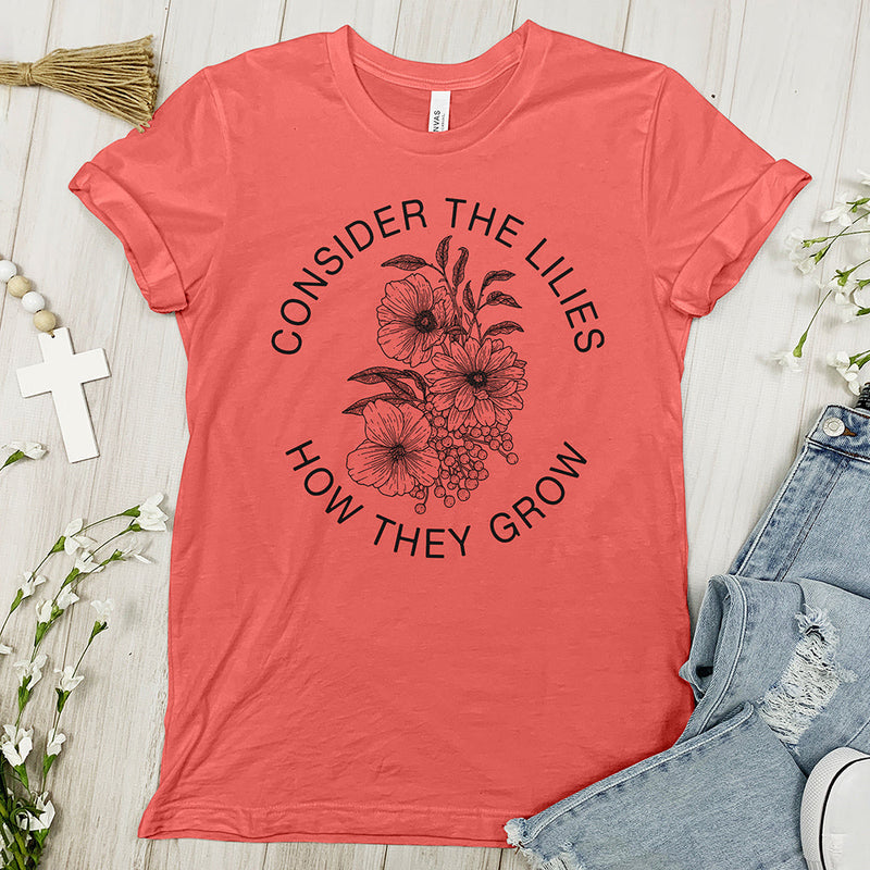 Consider The Lilies Tee Shirt - Bouquet