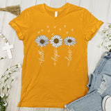 Faith, Hope and Love with Daisies and Cross