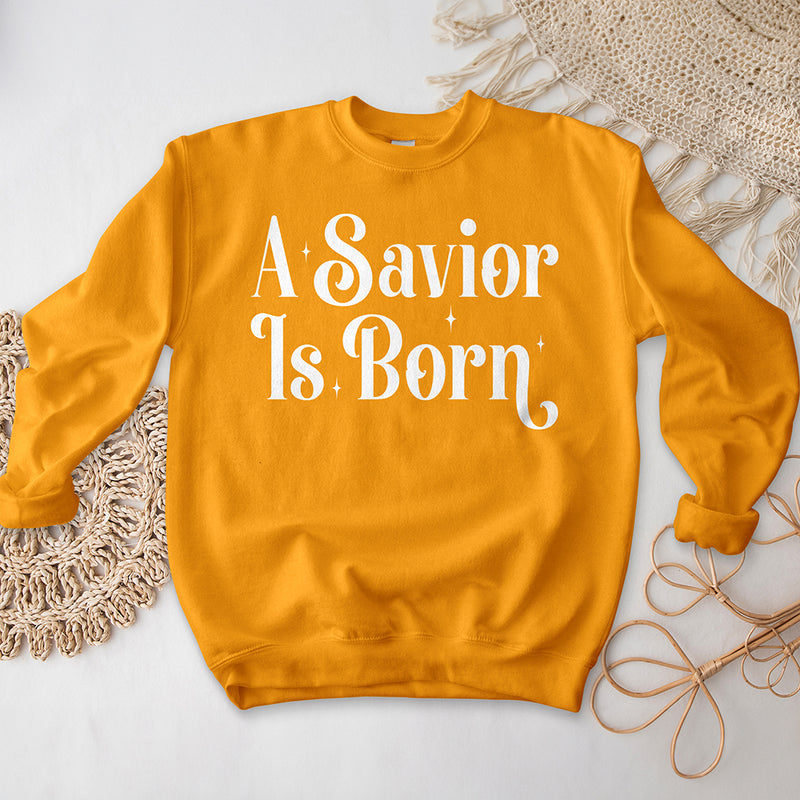 A Savior Is Born Crewneck - Starry Night