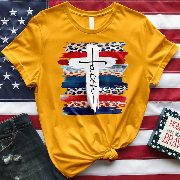 Patriotic Faith Cross Tee