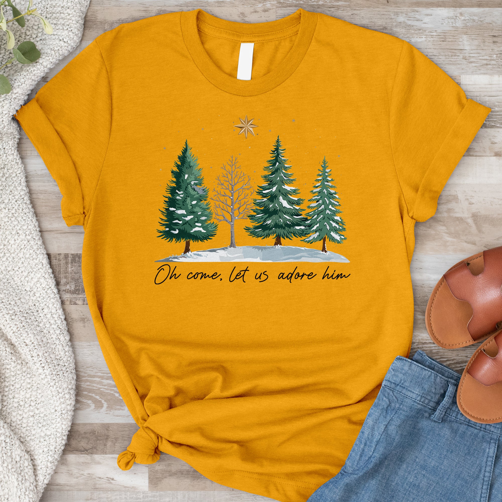 Let us Adore Him Forrest Tee