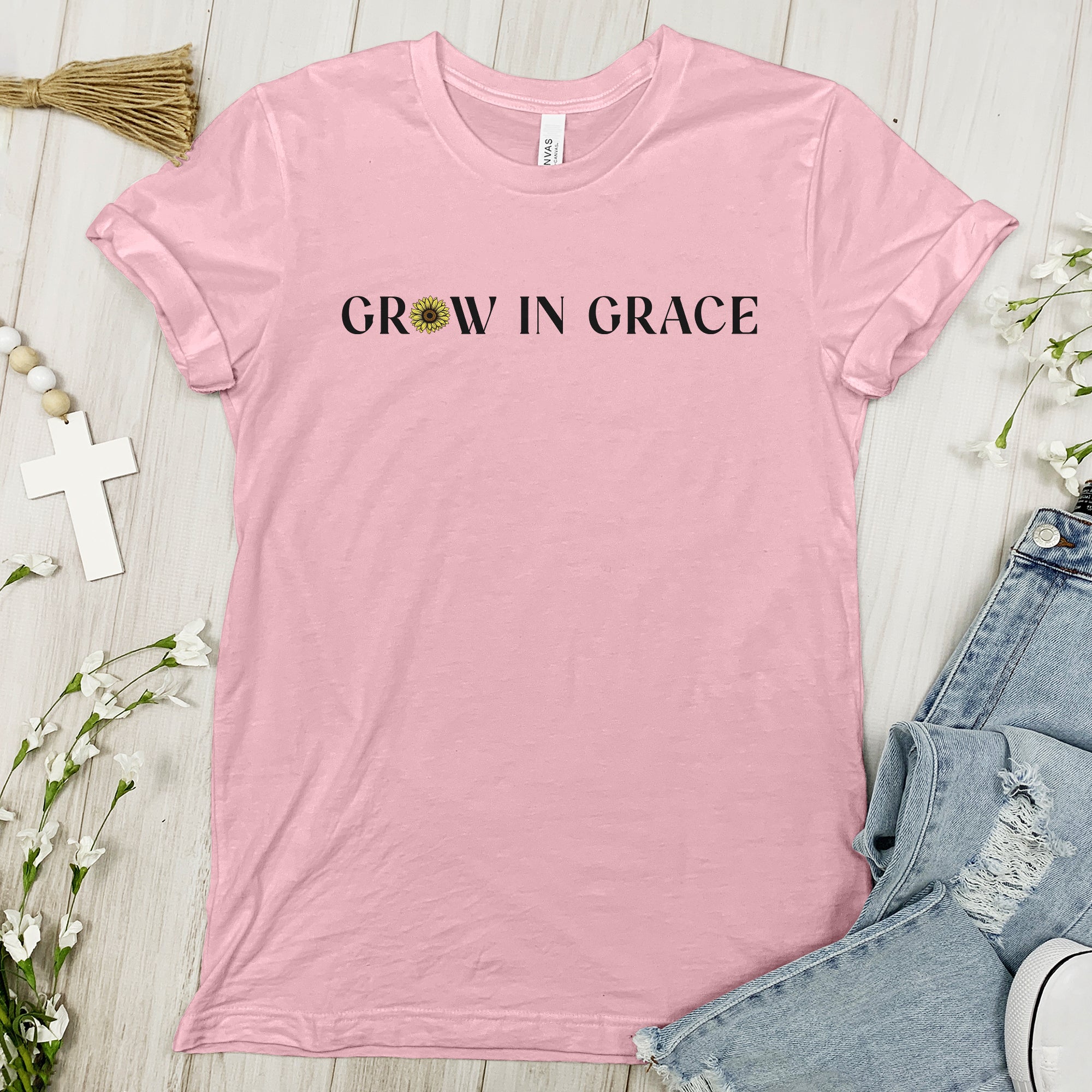 Grow In Grace Sunflower - Faith Tee