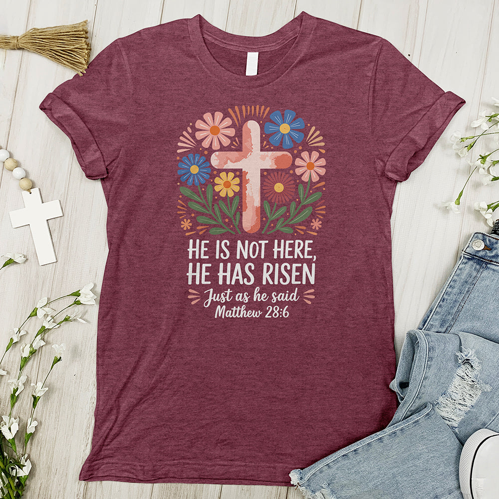 He Has Risen Floral Tee