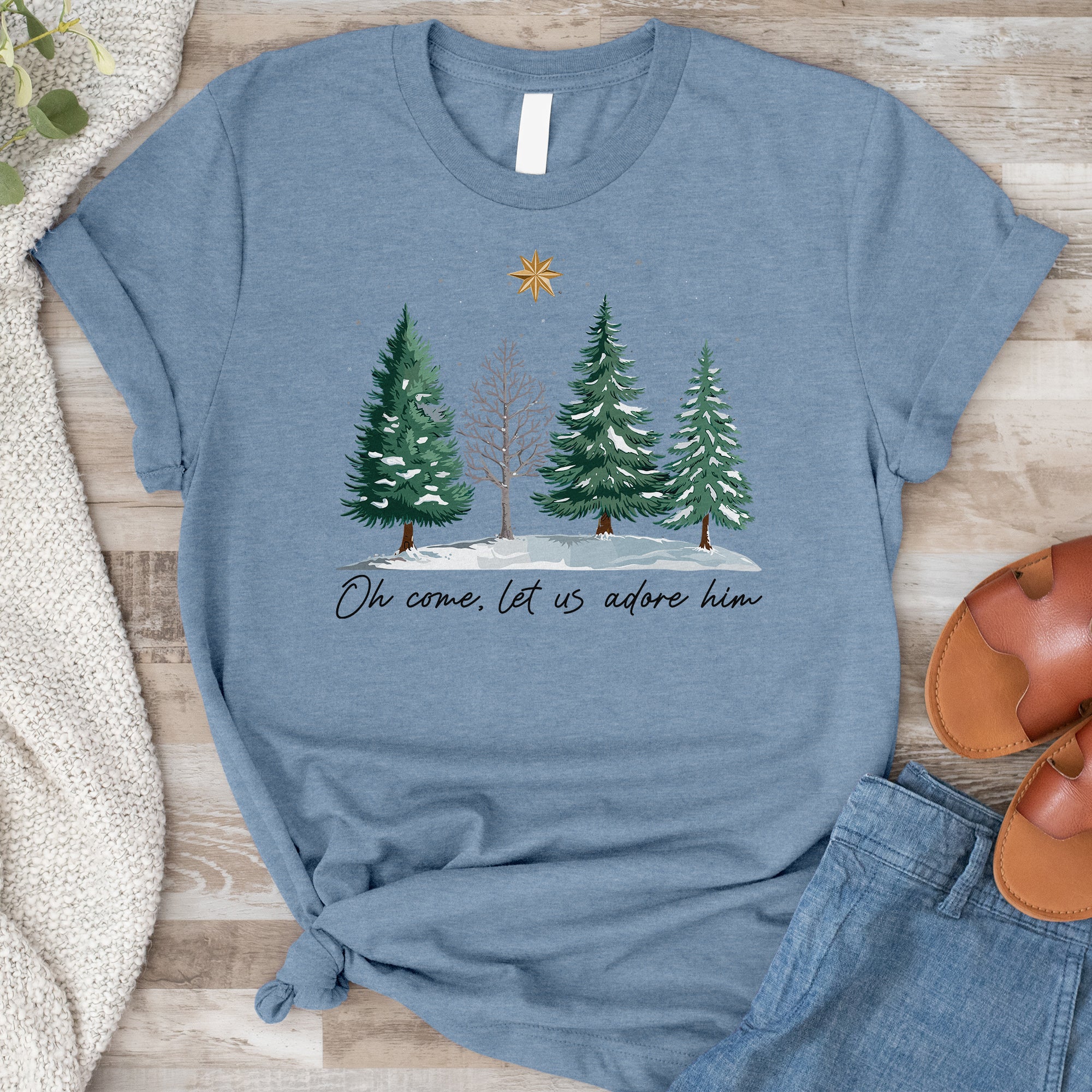 Let us Adore Him Forrest Tee