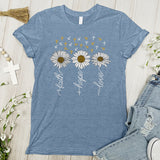 Faith, Hope and Love with Daisies and Cross