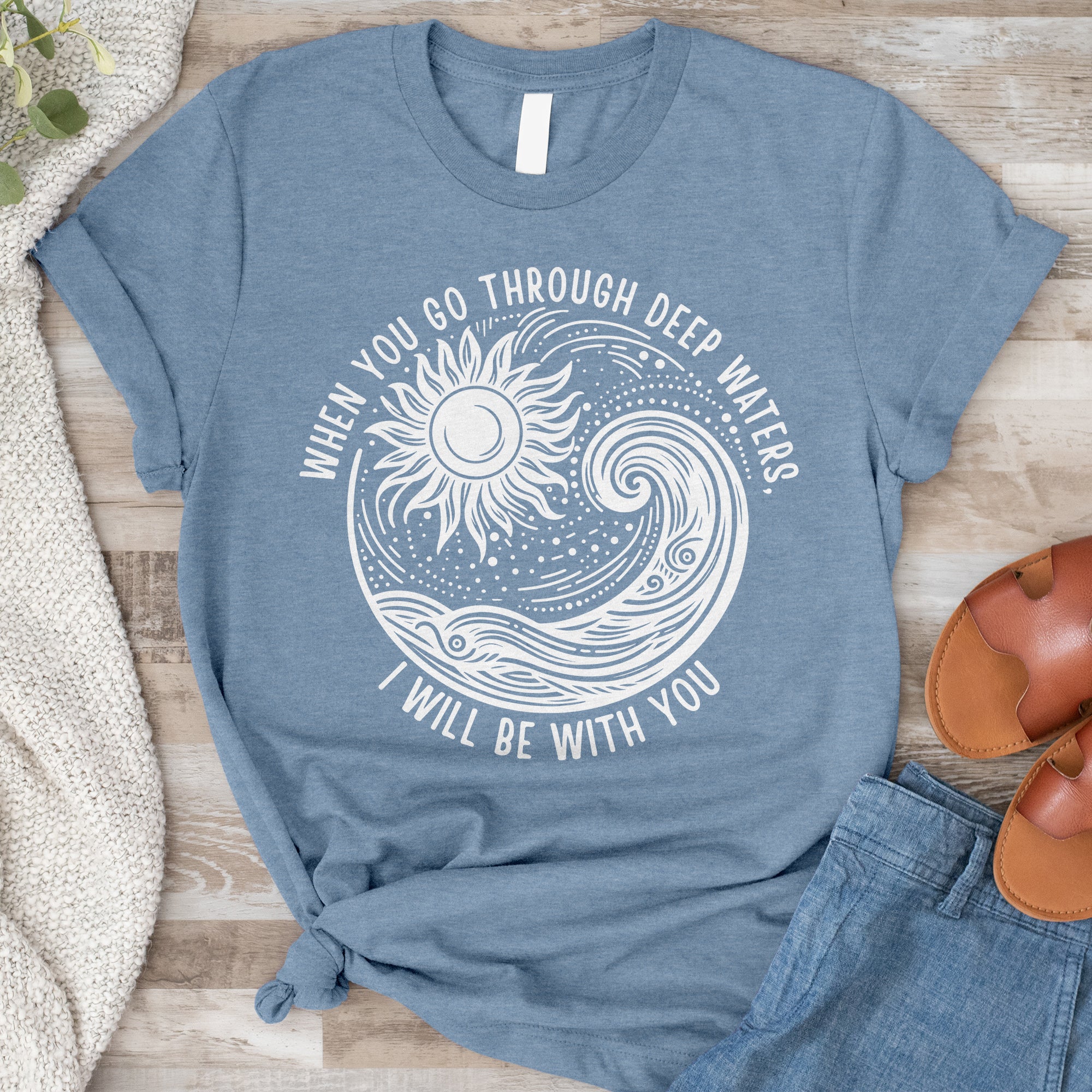 Deep Waters Tee - Heather Indigo