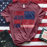 Loves Jesus and America Too Tee