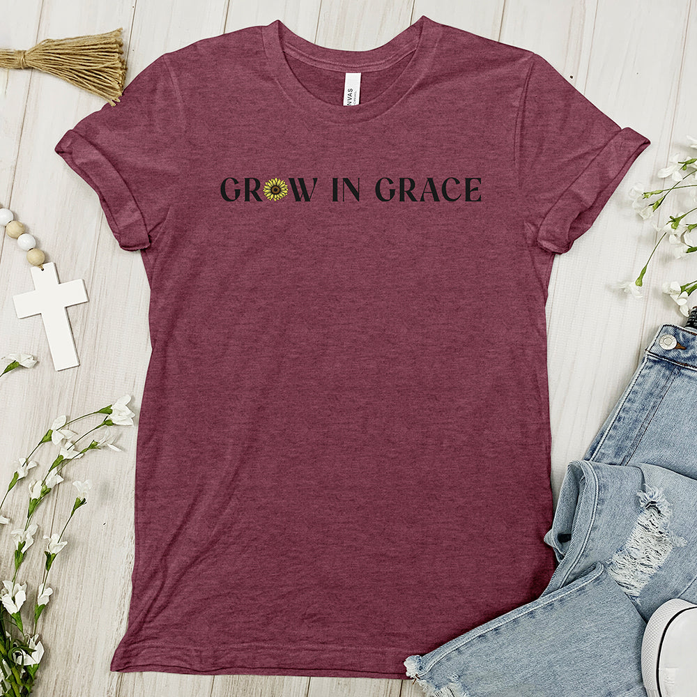 Grow In Grace Sunflower - Faith Tee