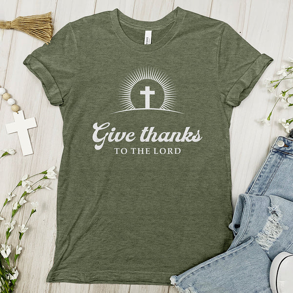 Give Thanks To The Lord Tee Shirt - Cross