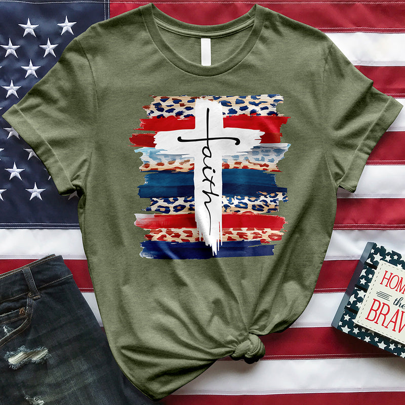 Patriotic Faith Cross Tee