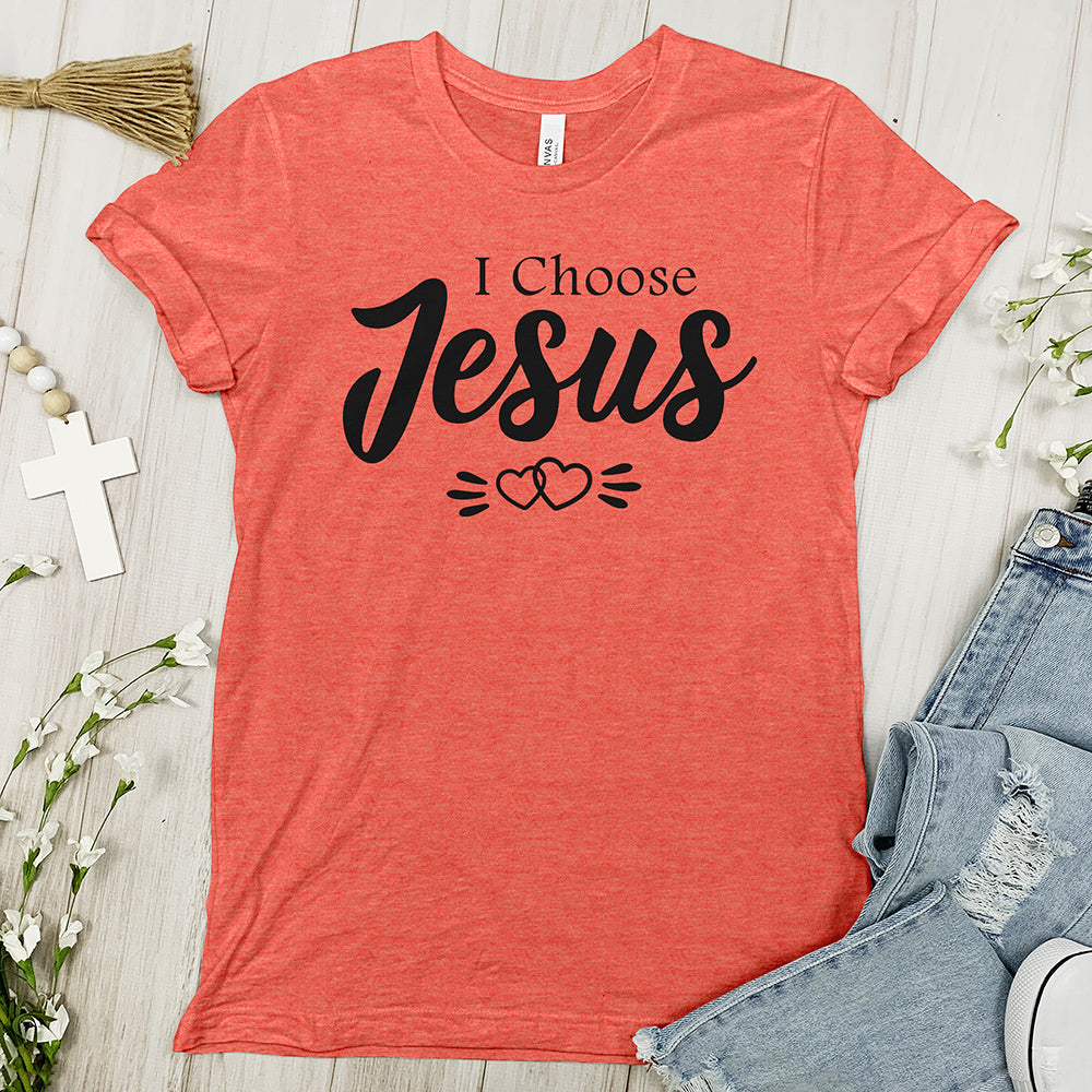 I Choose Jesus Tee Shirt - Hearts