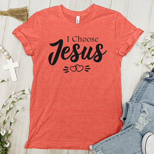 I Choose Jesus Tee Shirt - Hearts