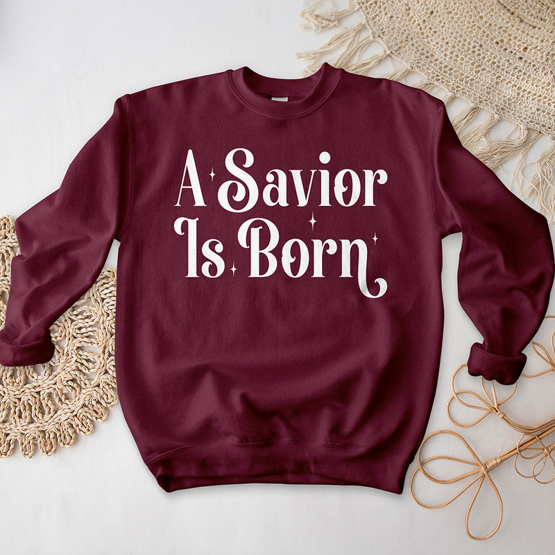 A Savior Is Born Crewneck - Starry Night