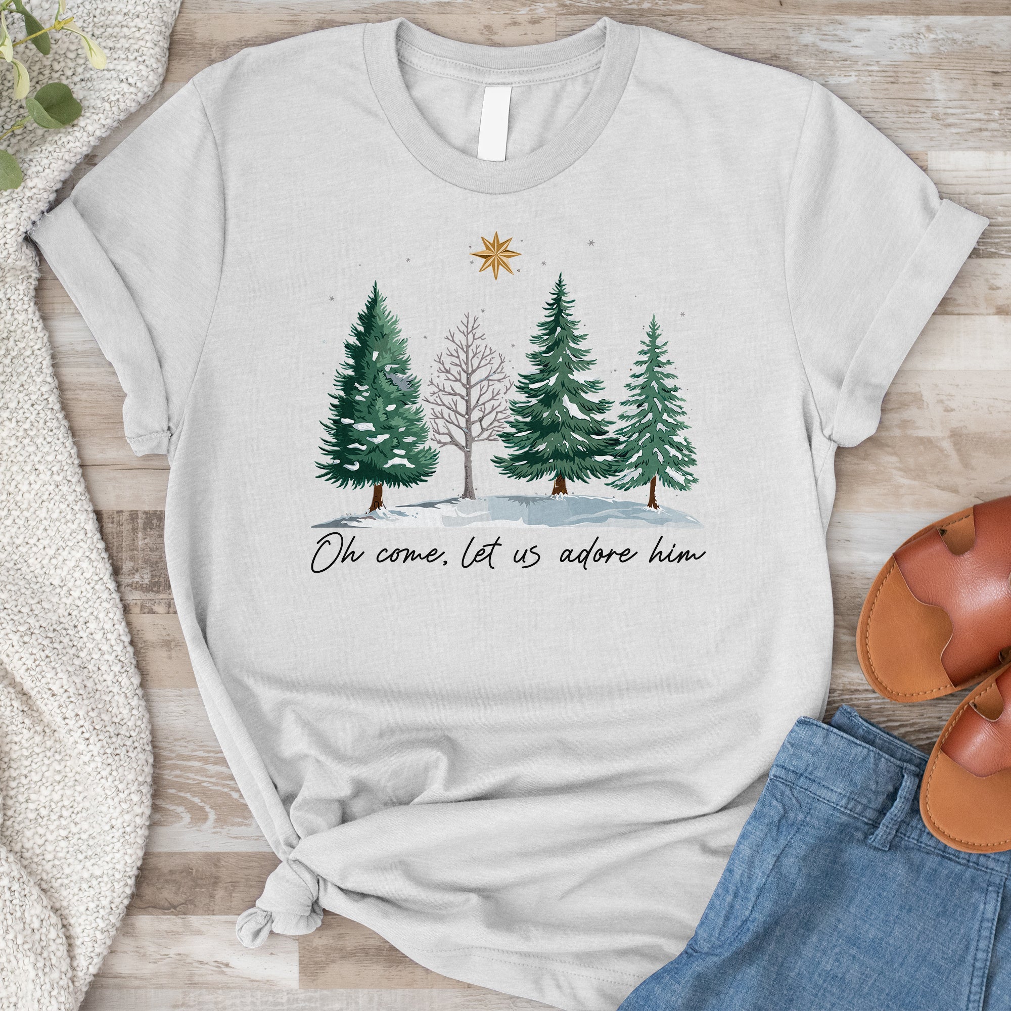 Let us Adore Him Forrest Tee