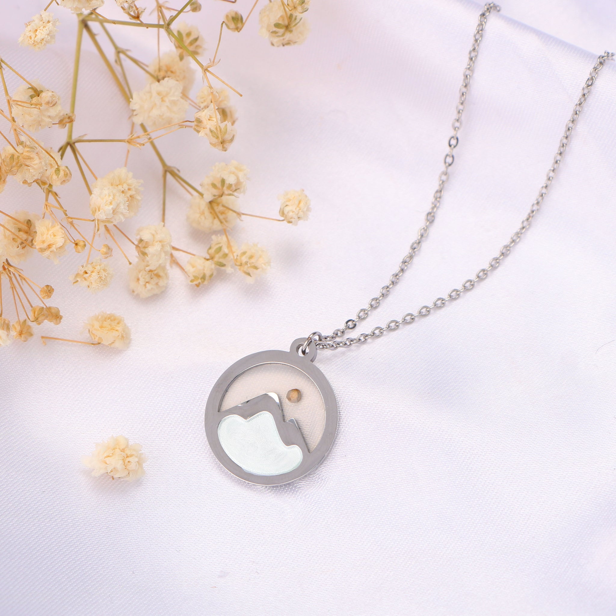 Vadmans Mustard Seed Necklace In Sterling Silver - Real Seed In Mountain Pendant, 18+2" Chain, Faith Gift